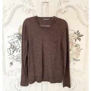 Vince Camuto Men's Brown Lightweight Sweater V Neck Wool Blend, Size L